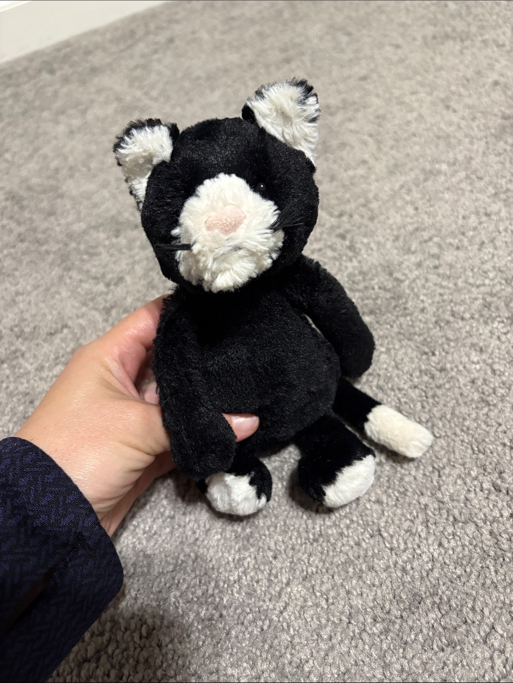 Jellycat Bashful Black and White Kitten - Retired